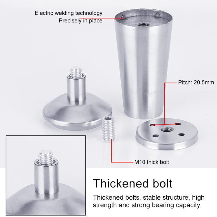 Stainless Steel Thickened Adjustable Foot Cup Type Cupboard Foot, 150mm