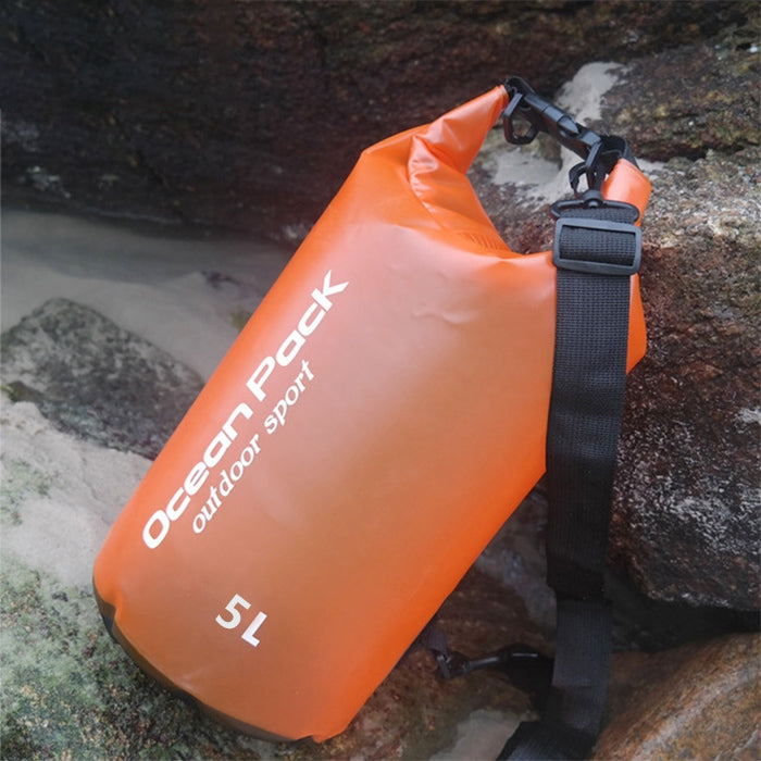 Outdoor Waterproof Single Shoulder Dry Bag Dry Sack PVC Barrel Bag, Capacity: 5L