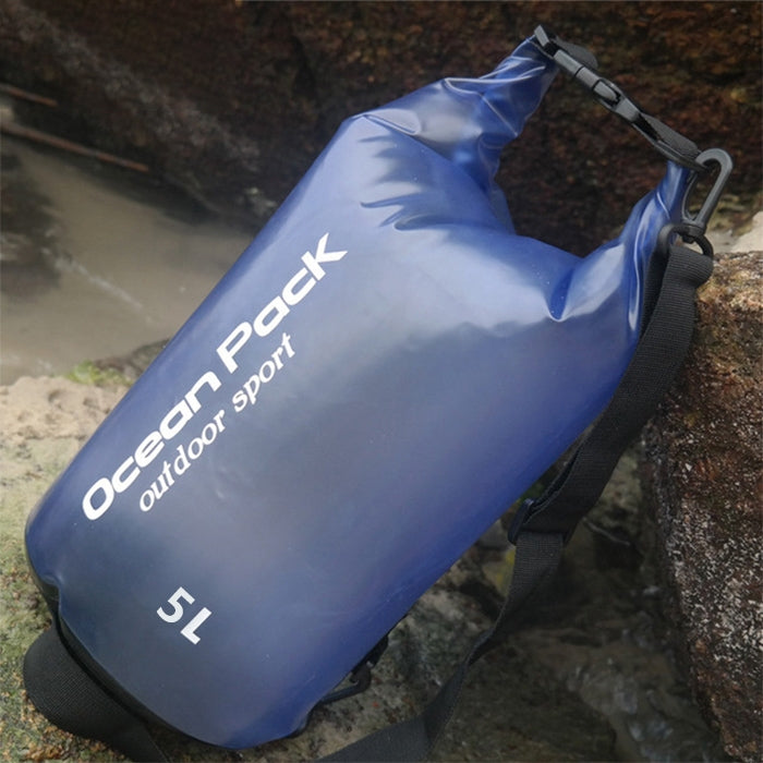 Outdoor Waterproof Single Shoulder Dry Bag Dry Sack PVC Barrel Bag, Capacity: 5L