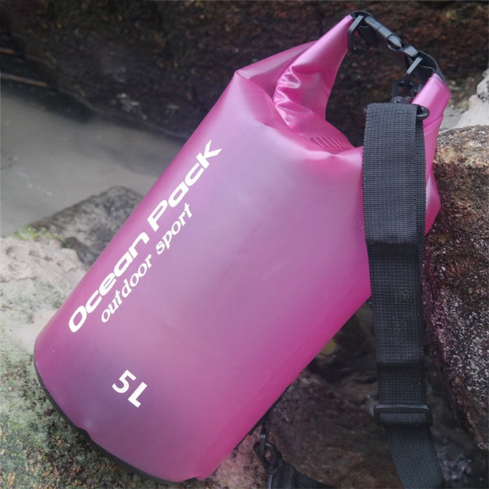 Outdoor Waterproof Single Shoulder Dry Bag Dry Sack PVC Barrel Bag, Capacity: 5L