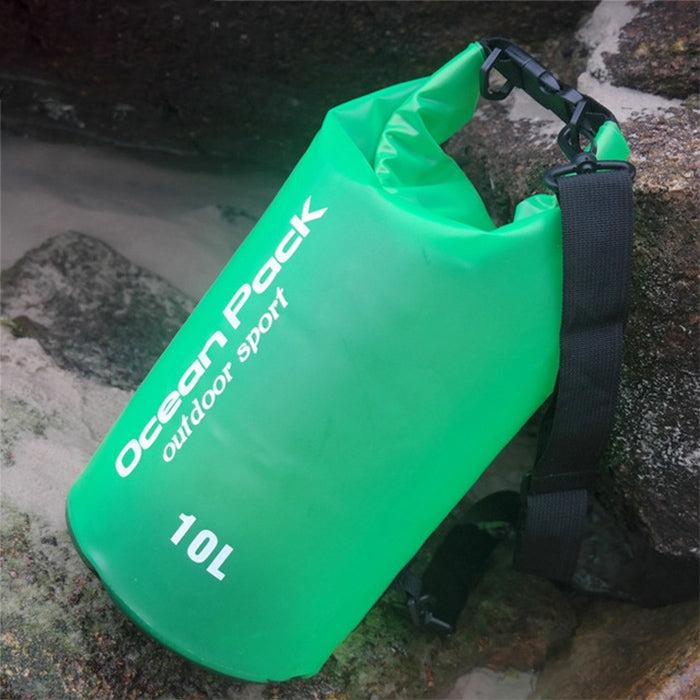 Outdoor Waterproof Single Shoulder Dry Bag Dry Sack PVC Barrel Bag, Capacity: 10L