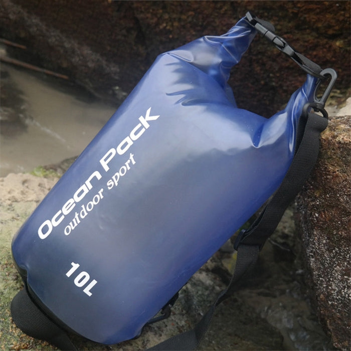 Outdoor Waterproof Single Shoulder Dry Bag Dry Sack PVC Barrel Bag, Capacity: 10L