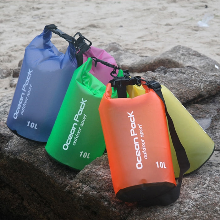 Outdoor Waterproof Single Shoulder Dry Bag Dry Sack PVC Barrel Bag, Capacity: 10L