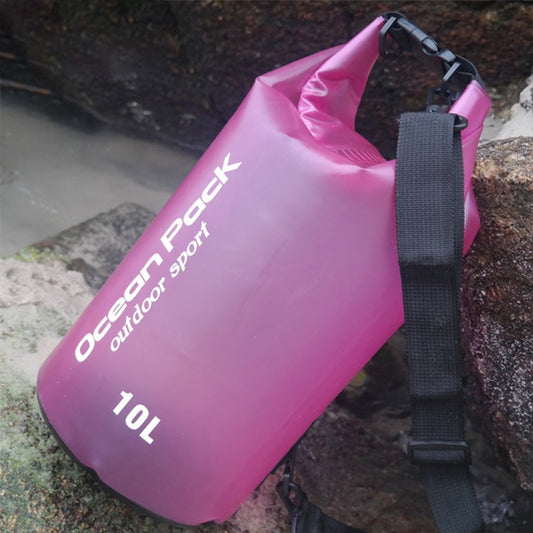 Outdoor Waterproof Single Shoulder Dry Bag Dry Sack PVC Barrel Bag, Capacity: 10L