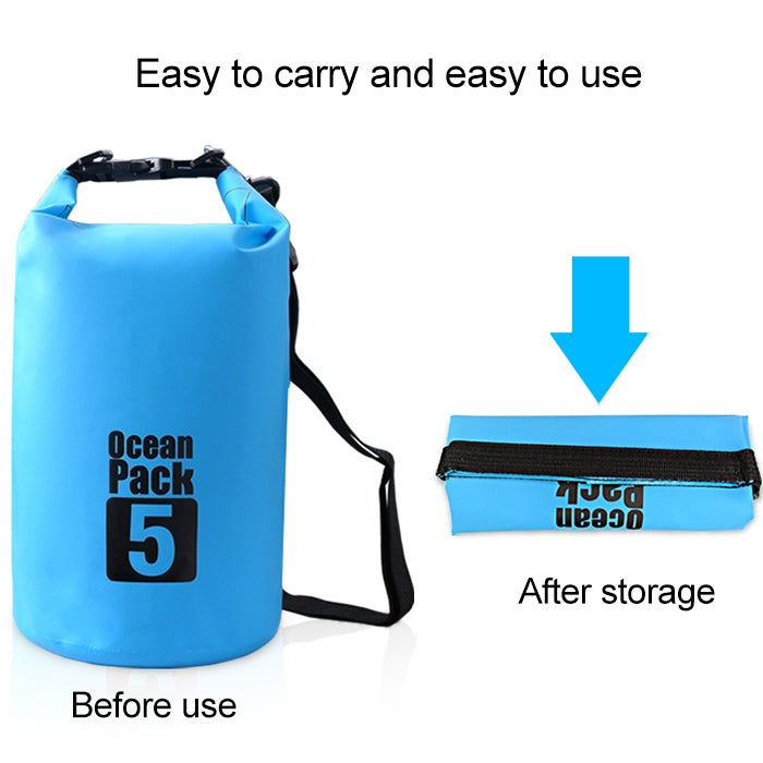 Outdoor Waterproof Single Shoulder Bag Dry Sack PVC Barrel Bag, Capacity: 3L, Capacity: 3L (Orange), Capacity: 3L (Pink), Capacity: 3L (Green), Capacity: 3L (Sky Blue), Capacity: 3L (Yellow), Capacity: 3L (Black), Capacity: 3L (Dark Blue)