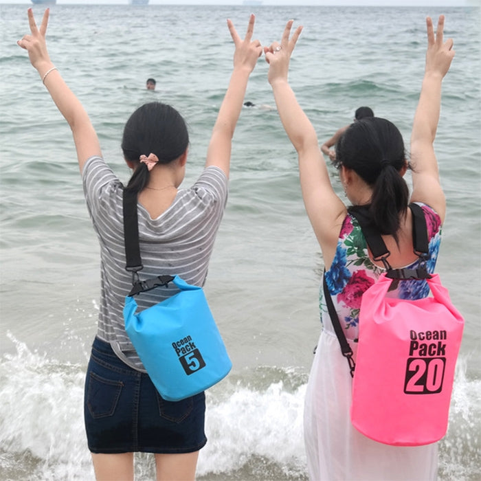 Outdoor Waterproof Single Shoulder Bag Dry Sack PVC Barrel Bag, Capacity: 3L, Capacity: 3L (Orange), Capacity: 3L (Pink), Capacity: 3L (Green), Capacity: 3L (Sky Blue), Capacity: 3L (Yellow), Capacity: 3L (Black), Capacity: 3L (Dark Blue)