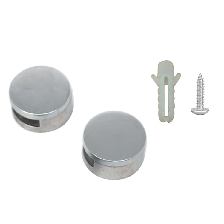 10 PCS Circular Glass Mirror Holder Buckle Fixing Accessories with Screw & Rubber Plug