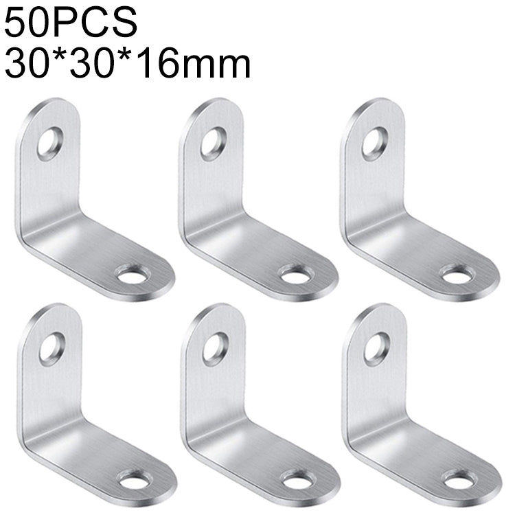 50pcs Stainless Steel 90 Degree Angle Bracket,Corner Brace Joint Bracket Fastener Furniture Cabinet Screens Wall (30mm)