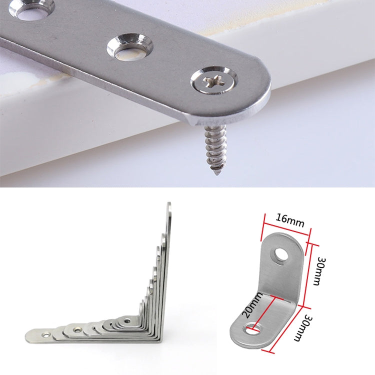 50pcs Stainless Steel 90 Degree Angle Bracket,Corner Brace Joint Bracket Fastener Furniture Cabinet Screens Wall (30mm)