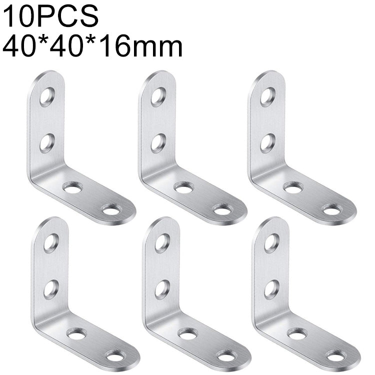 10pcs Stainless Steel 90 Degree Angle Bracket,Corner Brace Joint Bracket Fastener Furniture Cabinet Screens Wall (40mm)