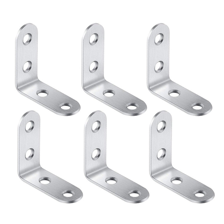 10pcs Stainless Steel 90 Degree Angle Bracket,Corner Brace Joint Bracket Fastener Furniture Cabinet Screens Wall (50mm)