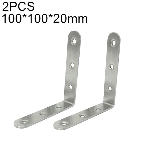 2pcs Stainless Steel 90 Degree Angle Bracket,Corner Brace Joint Bracket Fastener Furniture Cabinet Screens Wall (100mm)