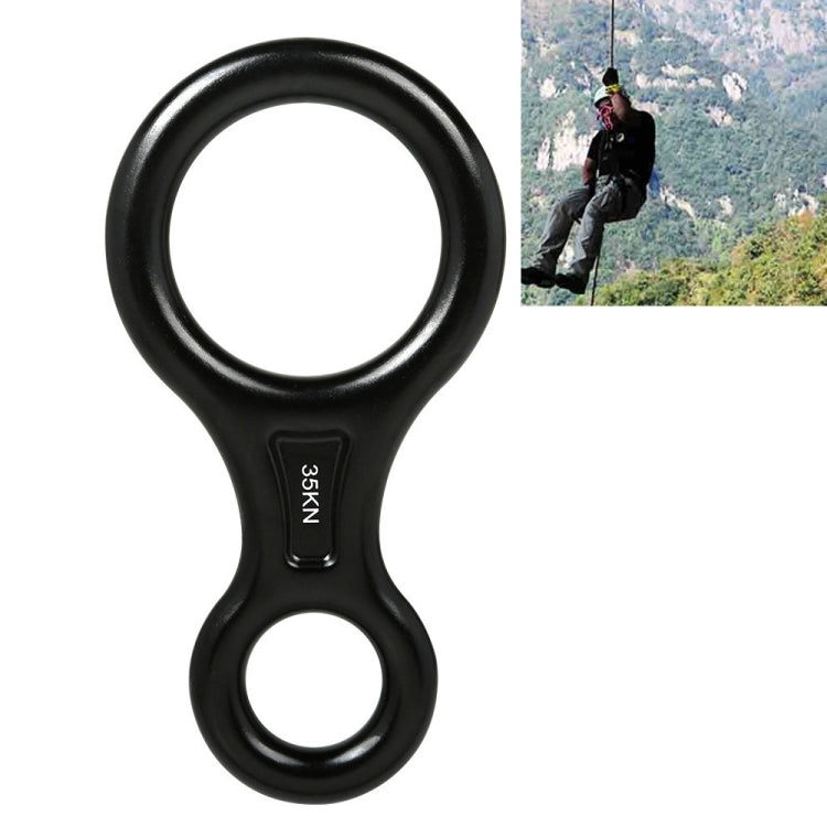 Climbing Rescue Figure 8 Descender Rappelling Gear Belay Device(Black)