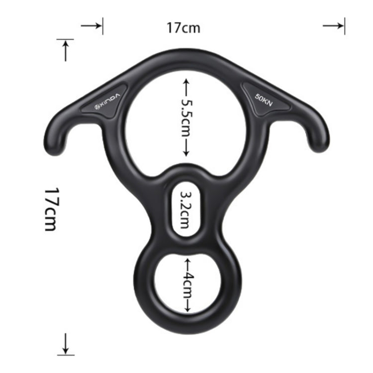 XINDA XD8602 Climbing Rescue Figure 8 Descender with Bent-ear Rappelling Gear Belay Device