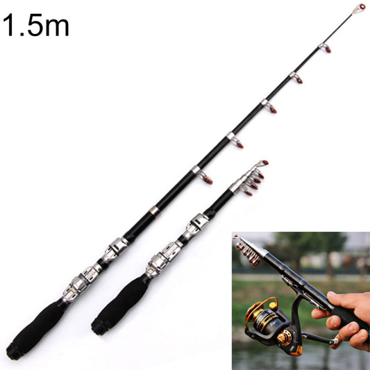 32cm Portable Telescopic Sea Fishing Rod Mini Fishing Pole, Extended Length : 1.5m, 1.5m