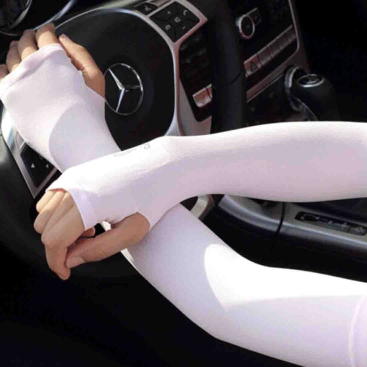 5 Boxes New Style Ice Silk Sleeves Fresh and Cool UV Protection Oversleeve, Open Fingers Style