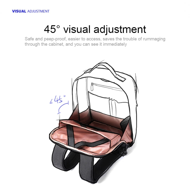 Bopai 751-006431 Business Waterproof Anti-theft Large Capacity Double Shoulder Bag,with USB Charging Port, Size: 27x16.5x40cm