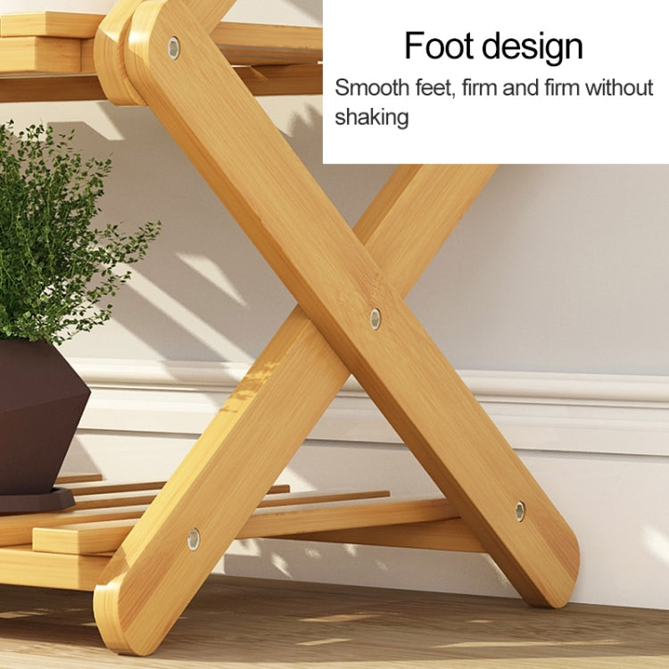 6-Layer Balcony Living Room Collapsible Solid Wood Flower Stand Potted Planting Shelves, Length: 100cm