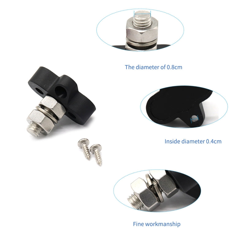 Single Heavy-Duty Terminal Studs Black  M10 Bus Bar for Car / RV / Boat