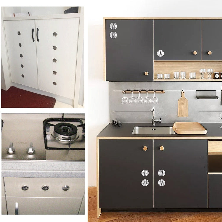 10pcs Flat Surface 25mm Cabinet Round Air Vent Stainless Steel Louvered Grille Cover Vents with Little Holes