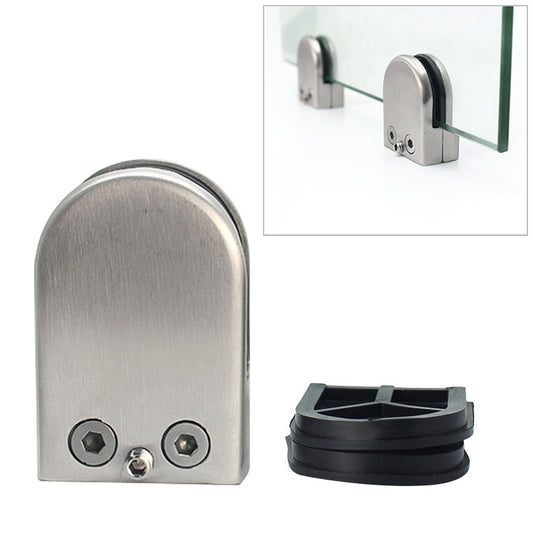 9-14mm Concave Curved Bottom Matte Polished 201 Stainless Steel Fixed Clip Railing Glass Wood Layer Board Clamp Bracket