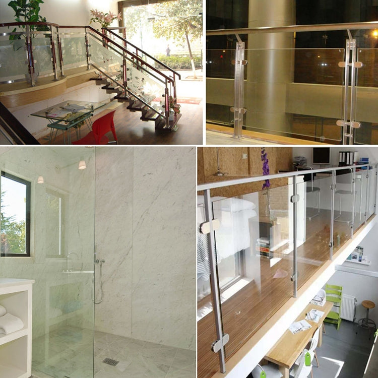 5-8mm Concave Curved Bottom Matte Polished  201 Stainless Steel Fixed Clip Railing Glass Wood Layer Board Clamp Bracket