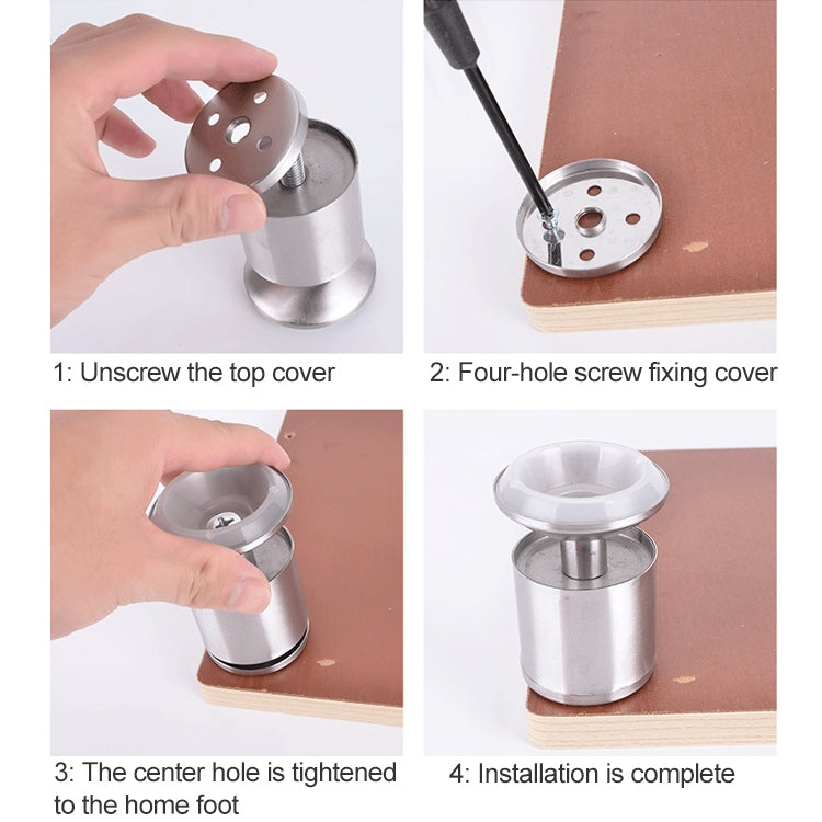 Stainless Steel Wire Drawing Thickened Column Sofa Furniture Cabinet Foot, Height: 60mm