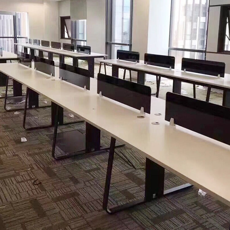 T Shape Aluminum Alloy Office Desktop Screen Fixing Clip Partition Clip (White)