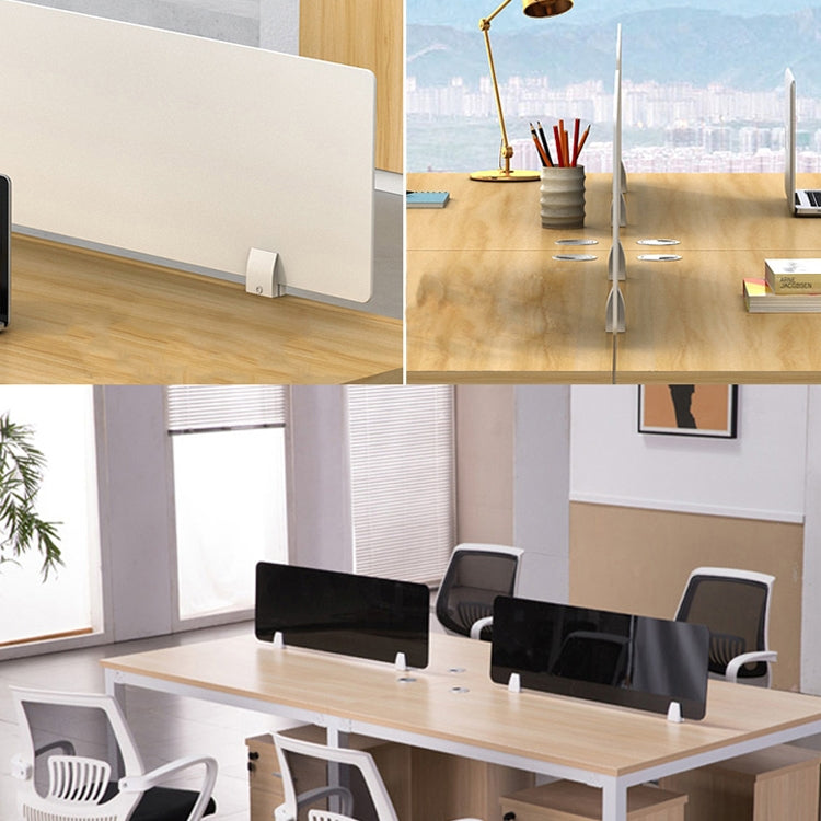 T Shape Aluminum Alloy Office Desktop Screen Fixing Clip Partition Clip (White)