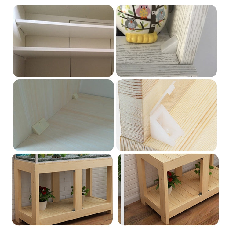 100 PCS Plastic Thickened Corner Connector Furniture Right Angle Board Bracket with Cover, Size: L