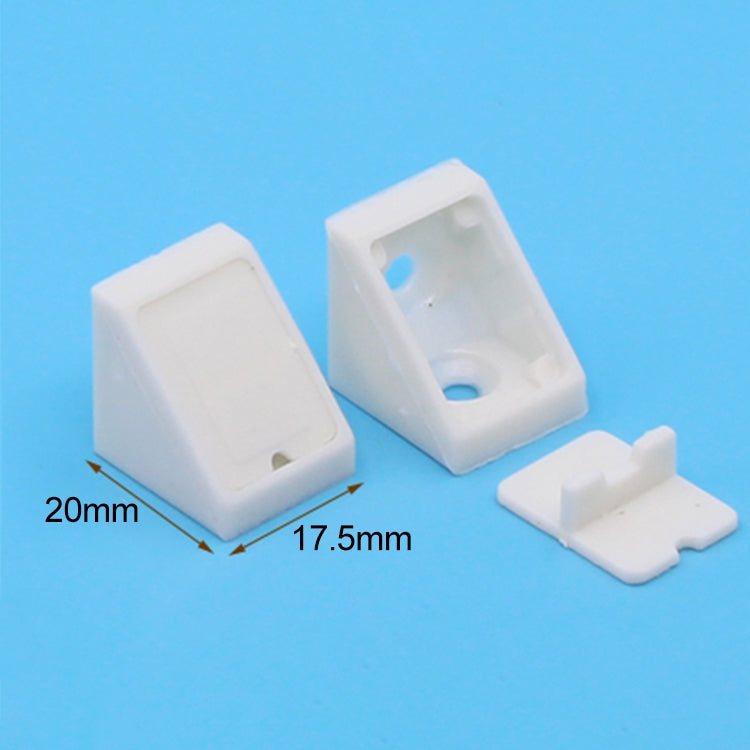 200 PCS Plastic Thickened Detachable Corner Connector Furniture Right Angle Board Bracket with Cover, Size: S (White)