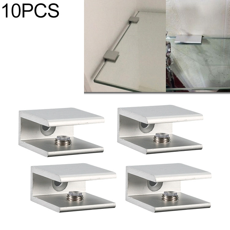 10 PCS Single Hole Aluminum Alloy Glass Fixing Clip, S, 10mm