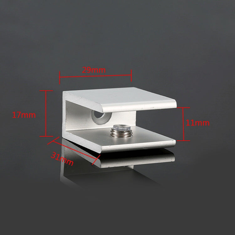 10 PCS Single Hole Aluminum Alloy Glass Fixing Clip, S, 10mm