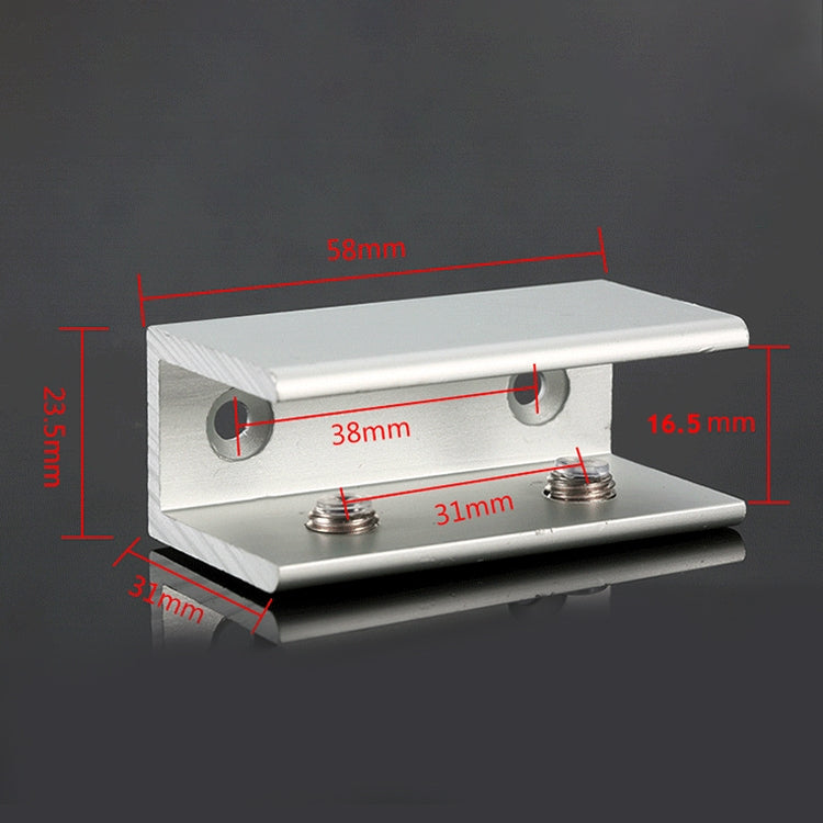 Double Hole Aluminum Alloy Glass Fixing Clip, L, 16mm