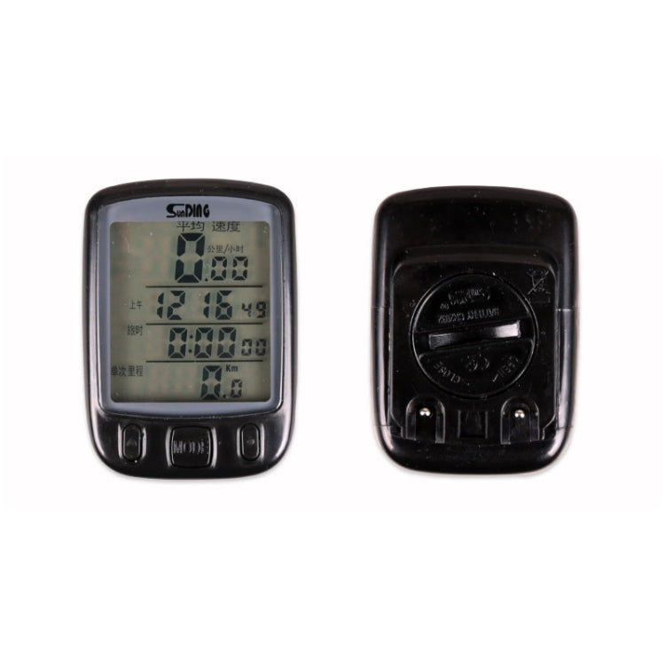 SUNDING 563A Bike Bicycle Waterproof Wired LCD Screen Luminous Mileage Speedometer Odometer, English Version