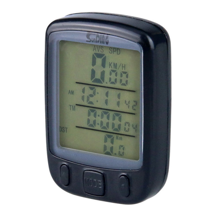 SUNDING 563C Bike Bicycle Waterproof Wireless LCD Screen Luminous Mileage Speedometer Odometer, English Version