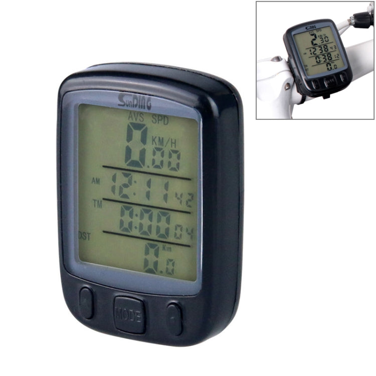 SUNDING 563C Bike Bicycle Waterproof Wireless LCD Screen Luminous Mileage Speedometer Odometer, Chinese Version