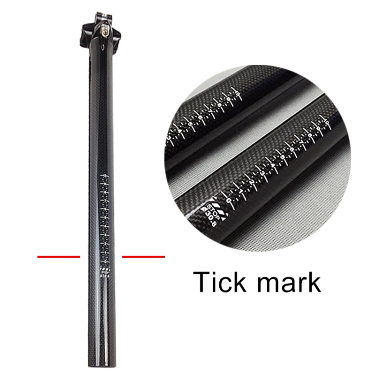 TOSEEK 3K Carbon Fiber Mountain Bike Road Bike Bicycle Seat Tube Seatpost Seat Fitting Seat Pole Bicycle Fittings, Size: 27.2x400mm