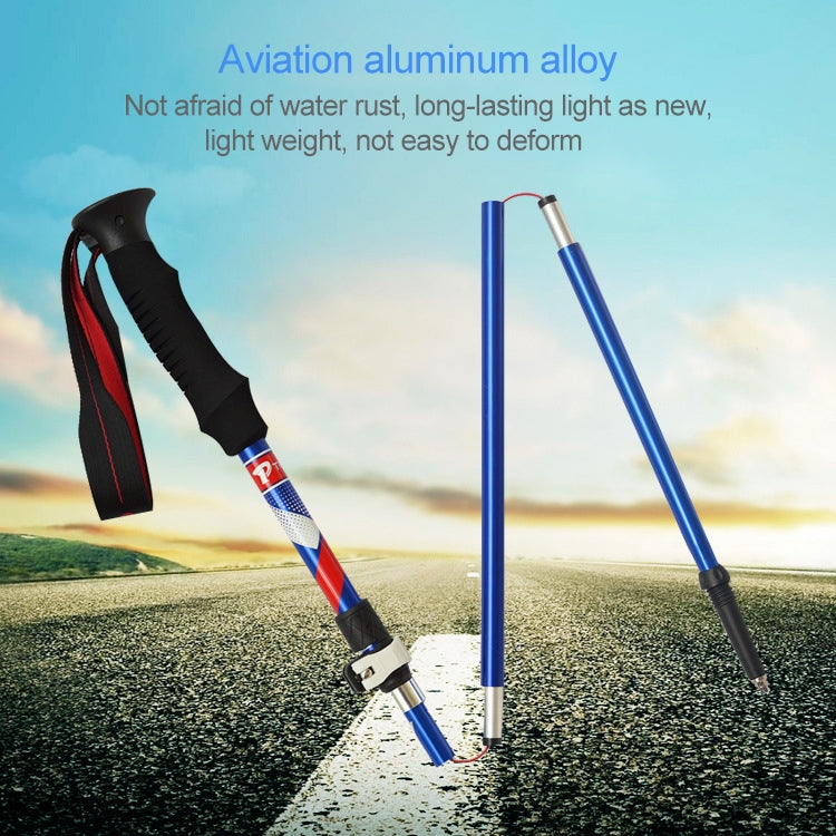 5 Node Portable Foldable Aluminium Alloy Alpenstocks Trekking Poles, Folding Length : 28.5CM