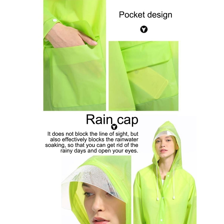 Fashion Adult Lightweight EVA Transparent Frosted Raincoat Big Hat With Pocket Size: M, Size: M