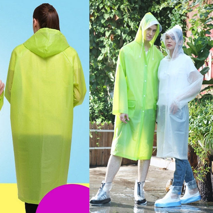 Fashion Adult Lightweight EVA Transparent Frosted Raincoat Big Hat With Pocket Size: M, Size: M