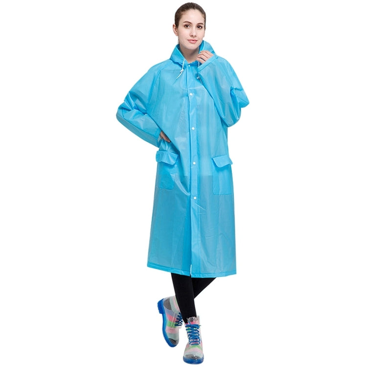 Fashion Adult Lightweight EVA Transparent Frosted Raincoat Big Hat With Pocket Size: M, Size: M