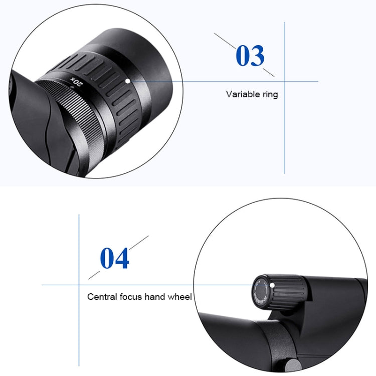 HTK-72 20x-60x High Definition Night Vision Zoom Monocular Telescope for Outdoor Camping Birdwatching with Tripod