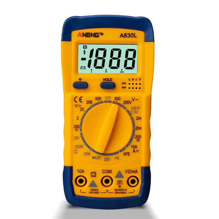 ANENG A830L Handheld Multimeter Household Electrical Instrument (Yellow Grey)