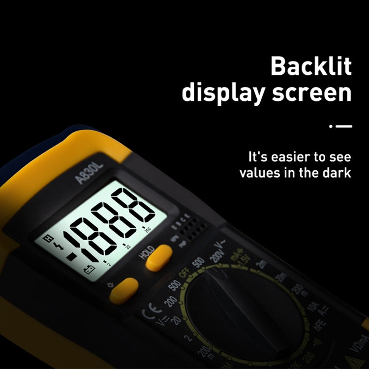 ANENG A830L Handheld Multimeter Household Electrical Instrument (Yellow Grey), OG8759A, OG8759B, OG8759C, OG8759D, OG8759E, OG8759F