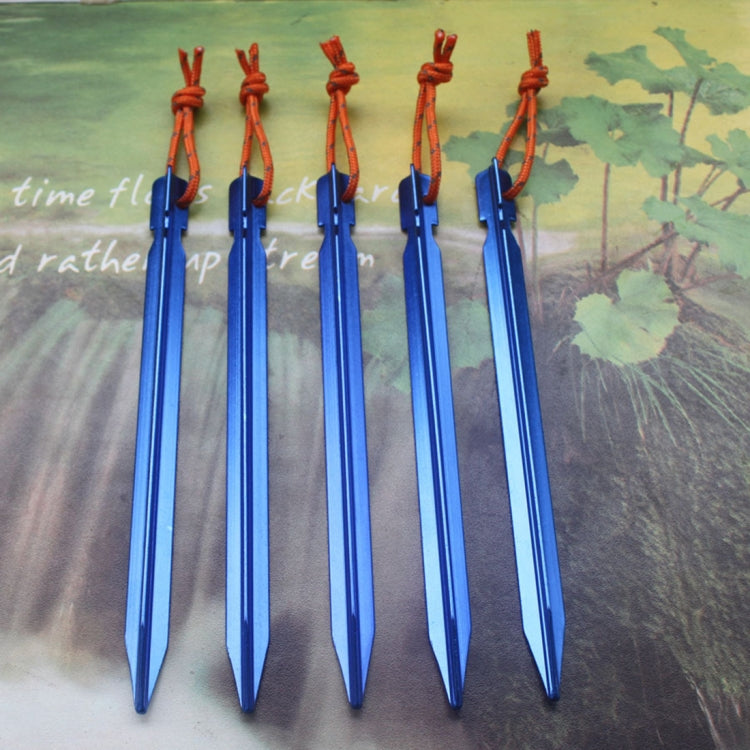 5 PCS Aluminium Alloy Tent Peg Nail Outdoor Traveling Tent Accessories with Rope, Length: 18cm