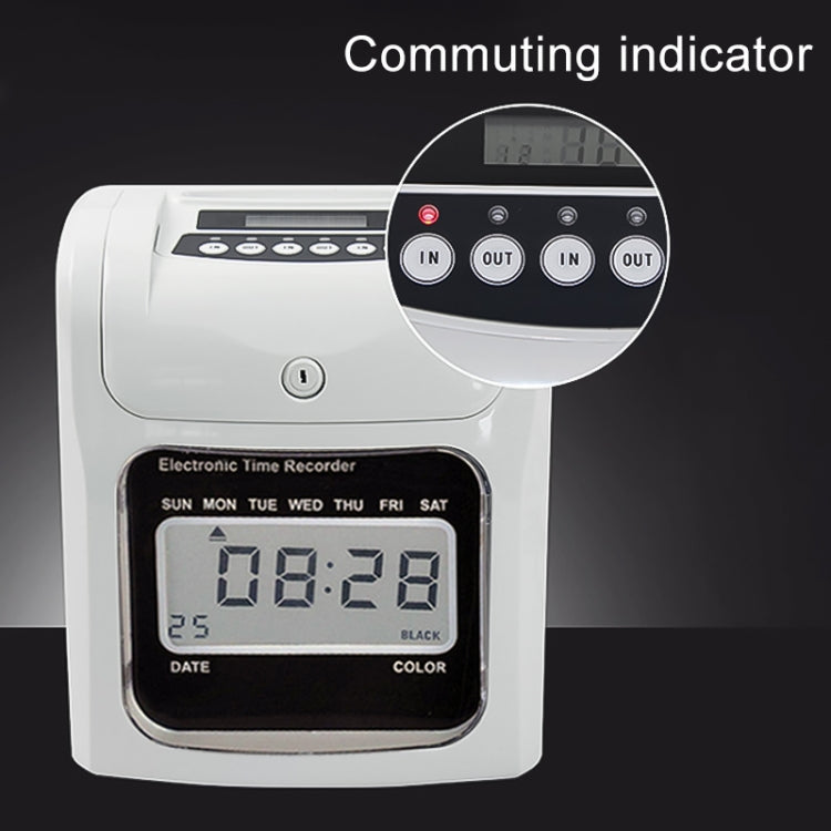 LCD Screen Electronic Time Clock Paper Card English Attendance Machine Punch Machine, Support Music Bell