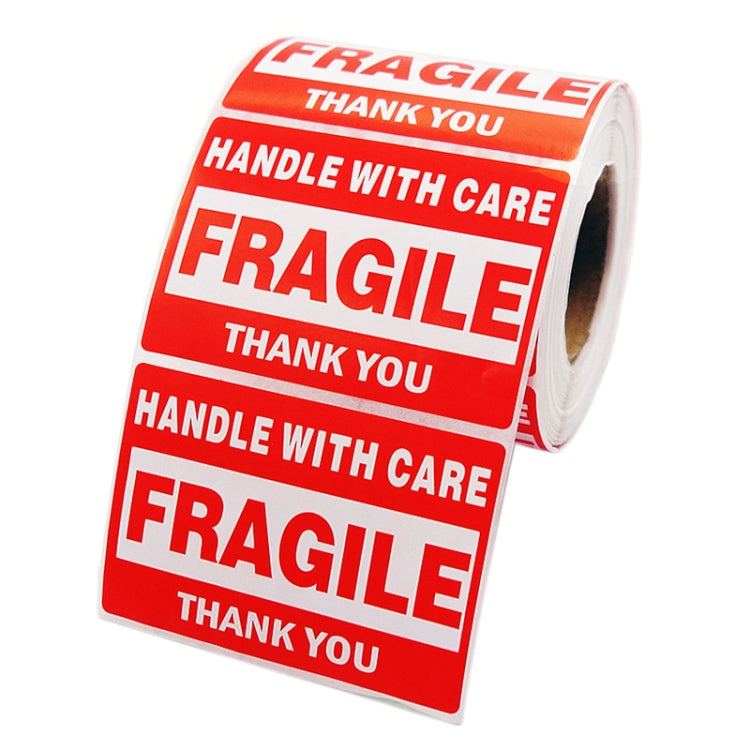 500 PCS Self-adhesive Outer Box English Warning Sticker Fragile Label, Size: 76x51mm