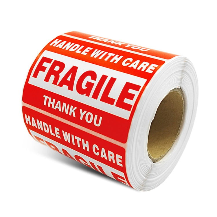 500 PCS Self-adhesive Outer Box English Warning Sticker Fragile Label, Size: 76x51mm