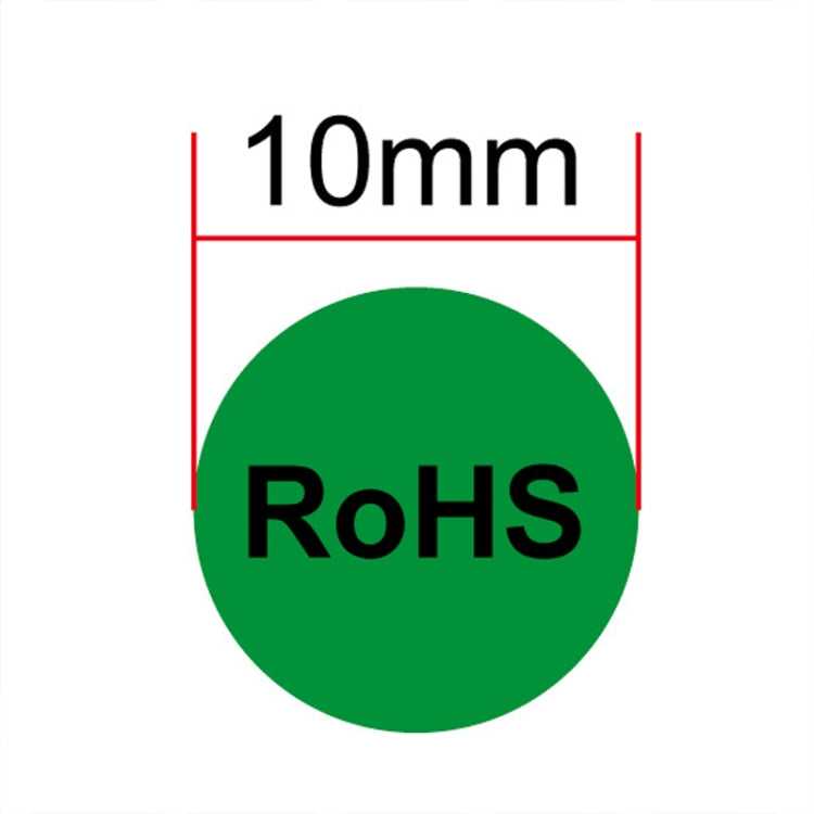 1000 PCS Round Shape Self-adhesive RoHS Sticker RoHS Label, Diameter: 10mm